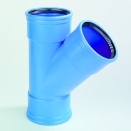 DykaSono PVC T-stuk 50mm 3x mof 45° blauw