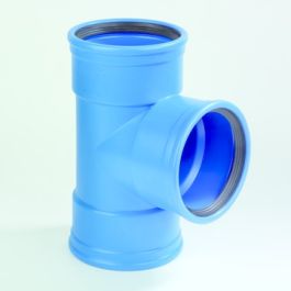 DykaSono PVC T-stuk 110mm 3x mof 87,5° blauw