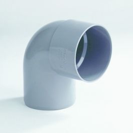 PVC Korte bocht 32mm lijmmof/ spie 90° grijs
